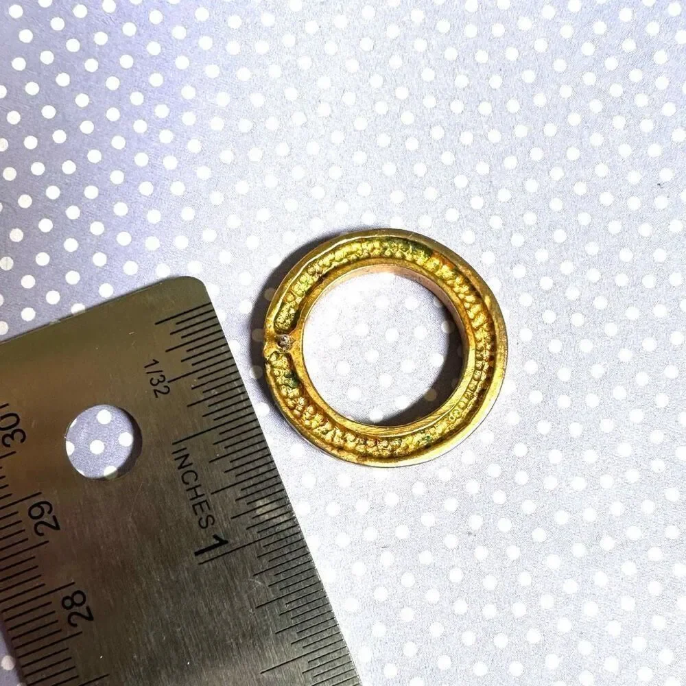 Gold tone rhinestone open circle earrings